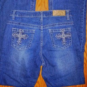 3/$10 - Women's Firefly Jeans With Crosses On Pockets